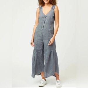 XCVI Fang Sharkbite Linen Jumpsuit